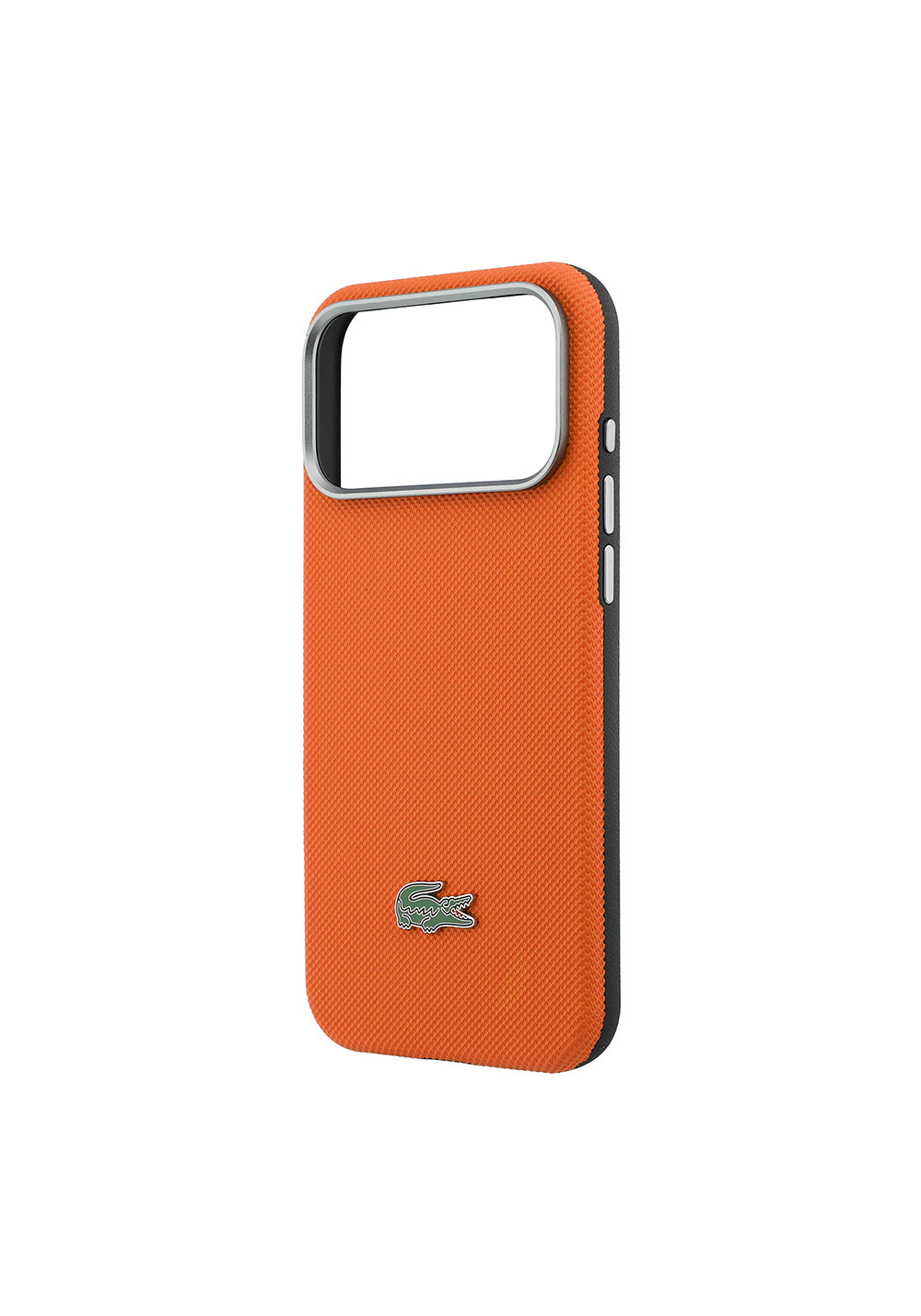 Apple iPhone 17 Pro Max Kılıf Lacoste Orijinal Lisanslı M-Safe Şarj Özellikli PVC Yarı Pike Desenli Arka Yüzey İkonik Timsah Dokuma Logolu Kapak