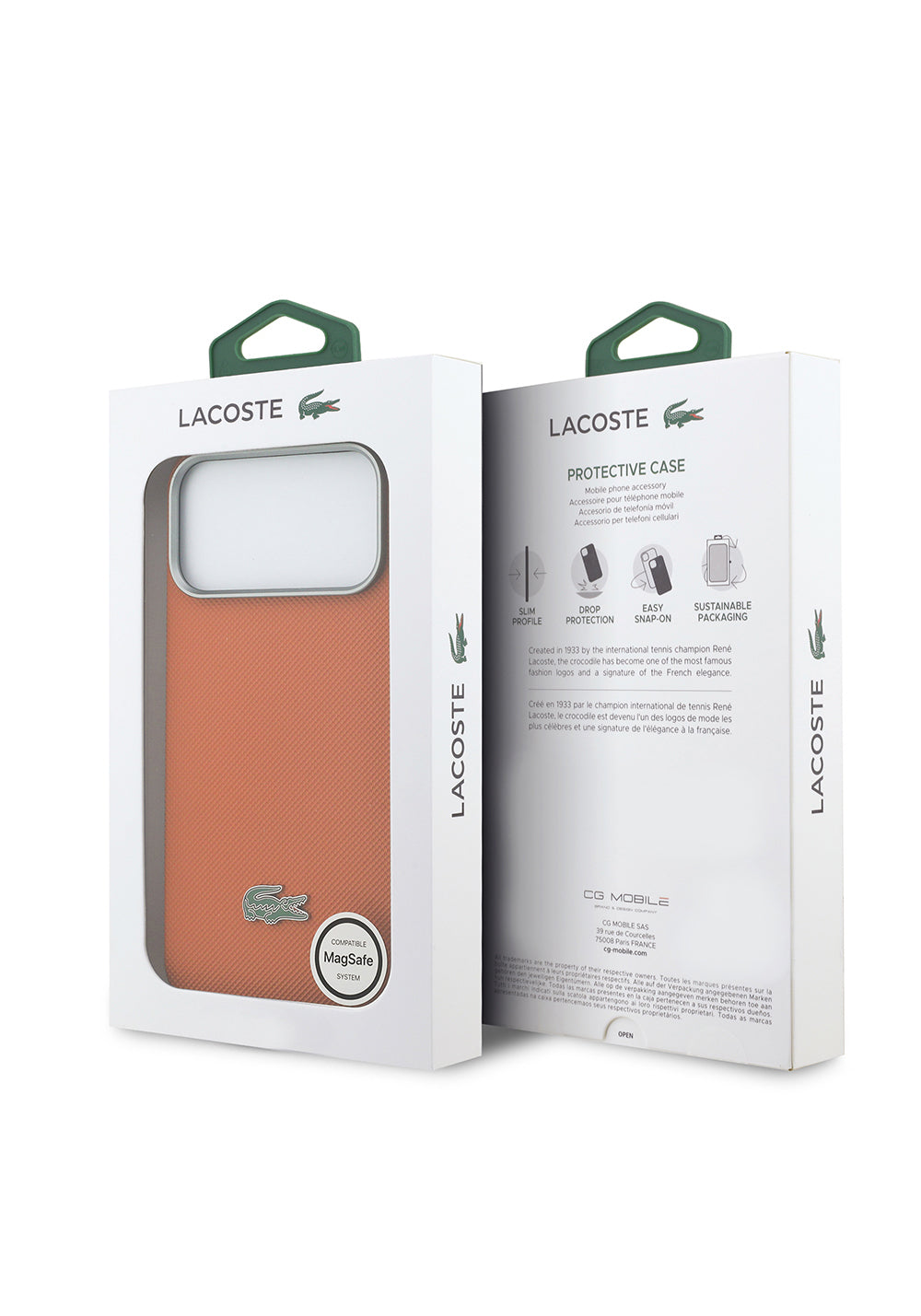 Apple iPhone 17 Pro Max Kılıf Lacoste Orijinal Lisanslı M-Safe Şarj Özellikli PVC Yarı Pike Desenli Arka Yüzey İkonik Timsah Dokuma Logolu Kapak