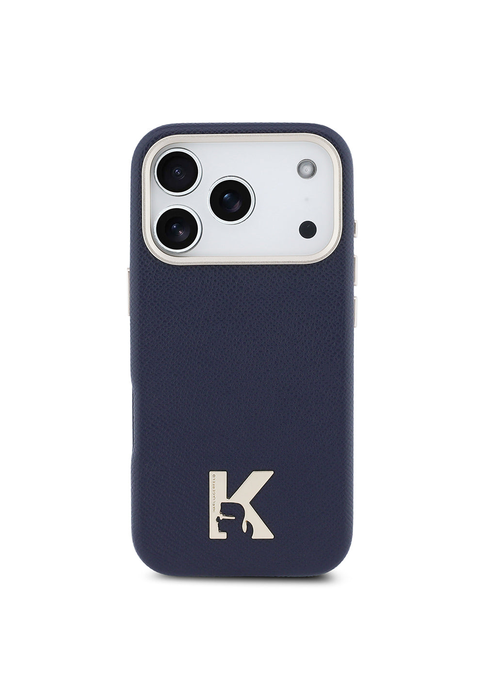 Apple iPhone 17 Pro Kılıf Karl Lagerfeld Orijinal Lisanslı Manyetik Şarj Uyumlu Gold Kamera Çerçeveli KHEAD Metal Logolu PU Deri Kapak