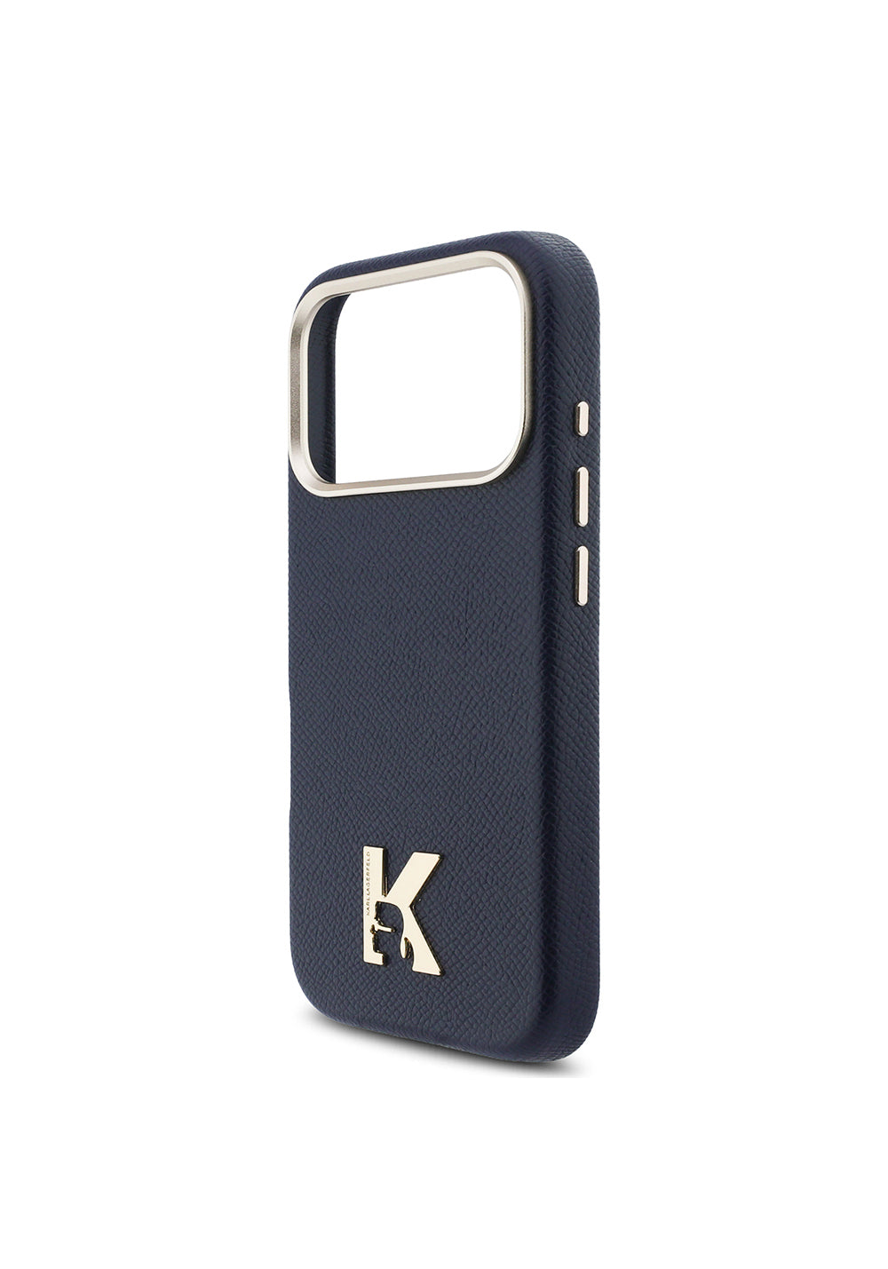 Apple iPhone 17 Pro Kılıf Karl Lagerfeld Orijinal Lisanslı Manyetik Şarj Uyumlu Gold Kamera Çerçeveli KHEAD Metal Logolu PU Deri Kapak