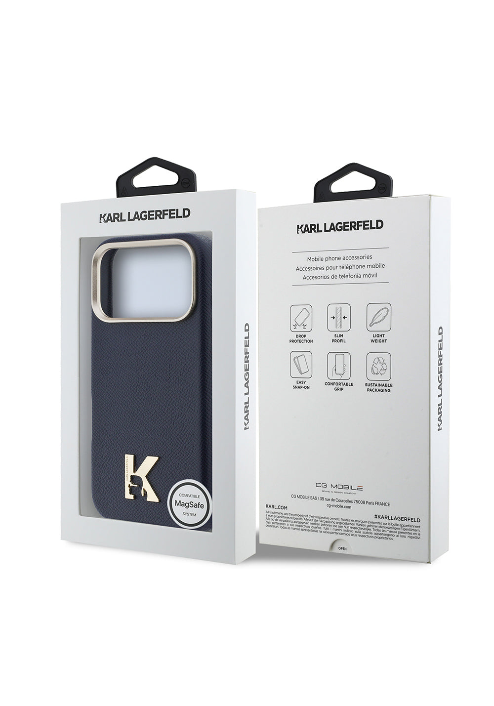 Apple iPhone 17 Pro Max Kılıf Karl Lagerfeld Orijinal Lisanslı Manyetik Şarj Uyumlu Gold Kamera Çerçeveli KHEAD Metal Logolu PU Deri Kapak