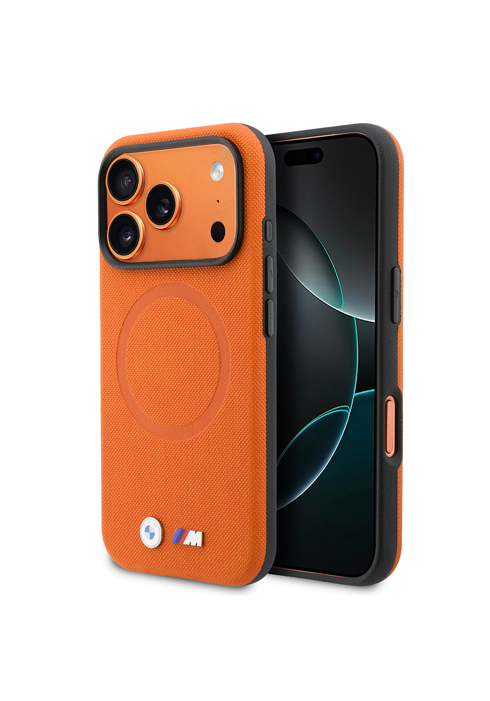 Apple iPhone 17 Pro Kılıf BMW Orijinal Lisanslı Manyetik Şarj Uyumlu Halka Tasarımlı M Logolu PU Deri Kapak