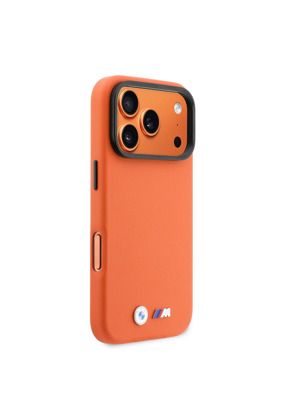Apple iPhone 17 Pro Max Kılıf BMW Orijinal Lisanslı Manyetik Şarj Uyumlu Standlı Metal Kamera Çerçeveli M Logolu PU Deri Kapak