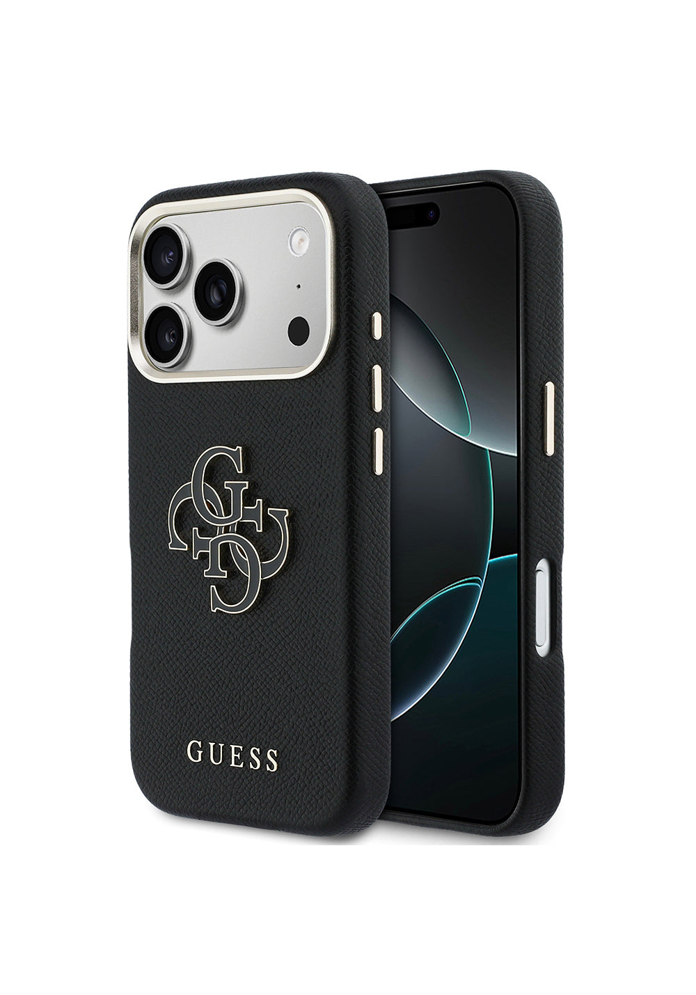 Apple iPhone 17 Pro Max Kılıf Guess Orijinal Lisanslı 4G Büyük Metal Kamera Çerçeveli PU Deri Resin Kapak