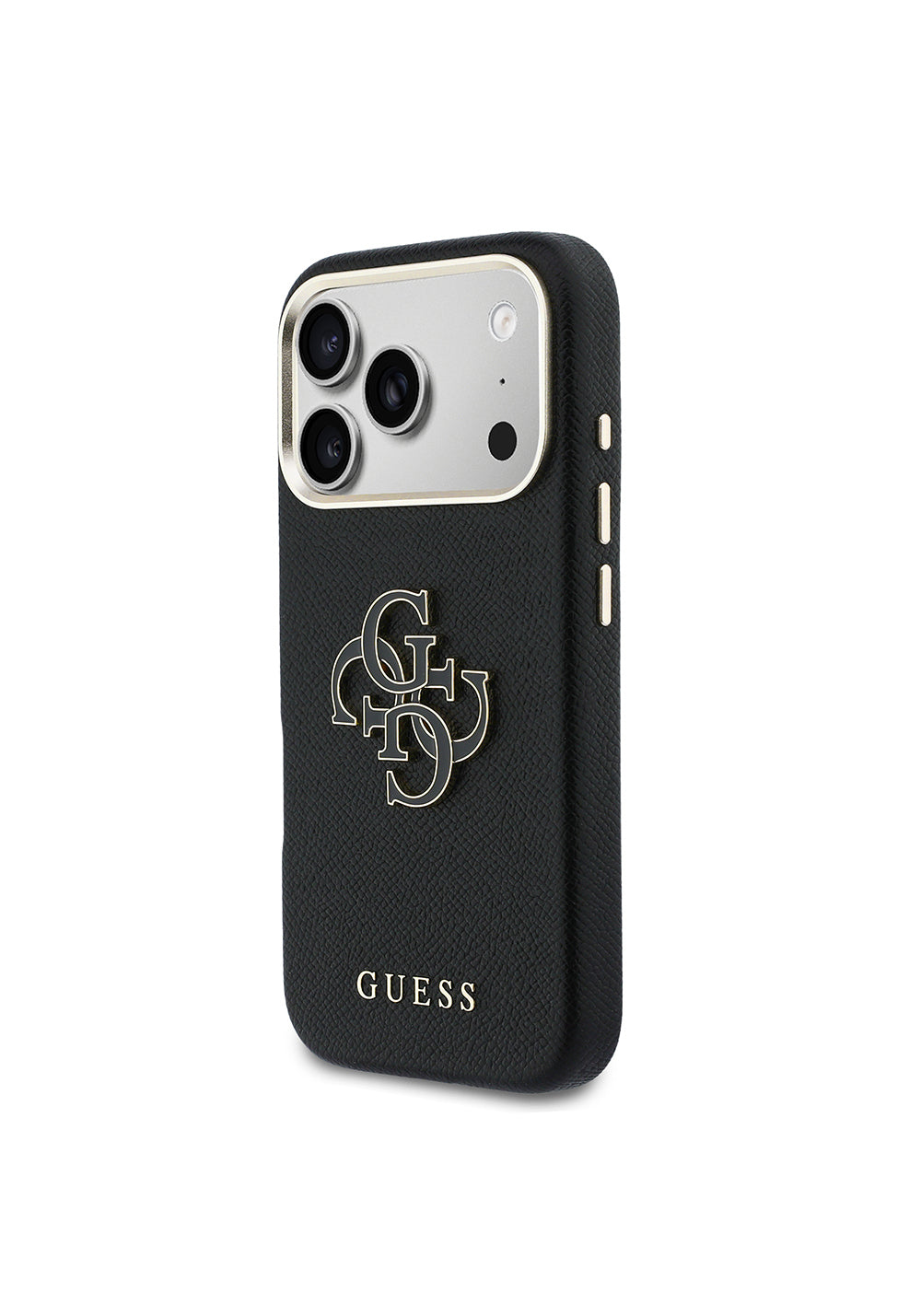 Apple iPhone 17 Pro Max Kılıf Guess Orijinal Lisanslı 4G Büyük Metal Kamera Çerçeveli PU Deri Resin Kapak