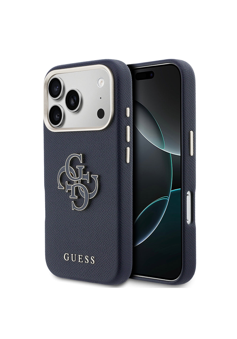 Apple iPhone 17 Pro Max Kılıf Guess Orijinal Lisanslı 4G Büyük Metal Kamera Çerçeveli PU Deri Resin Kapak