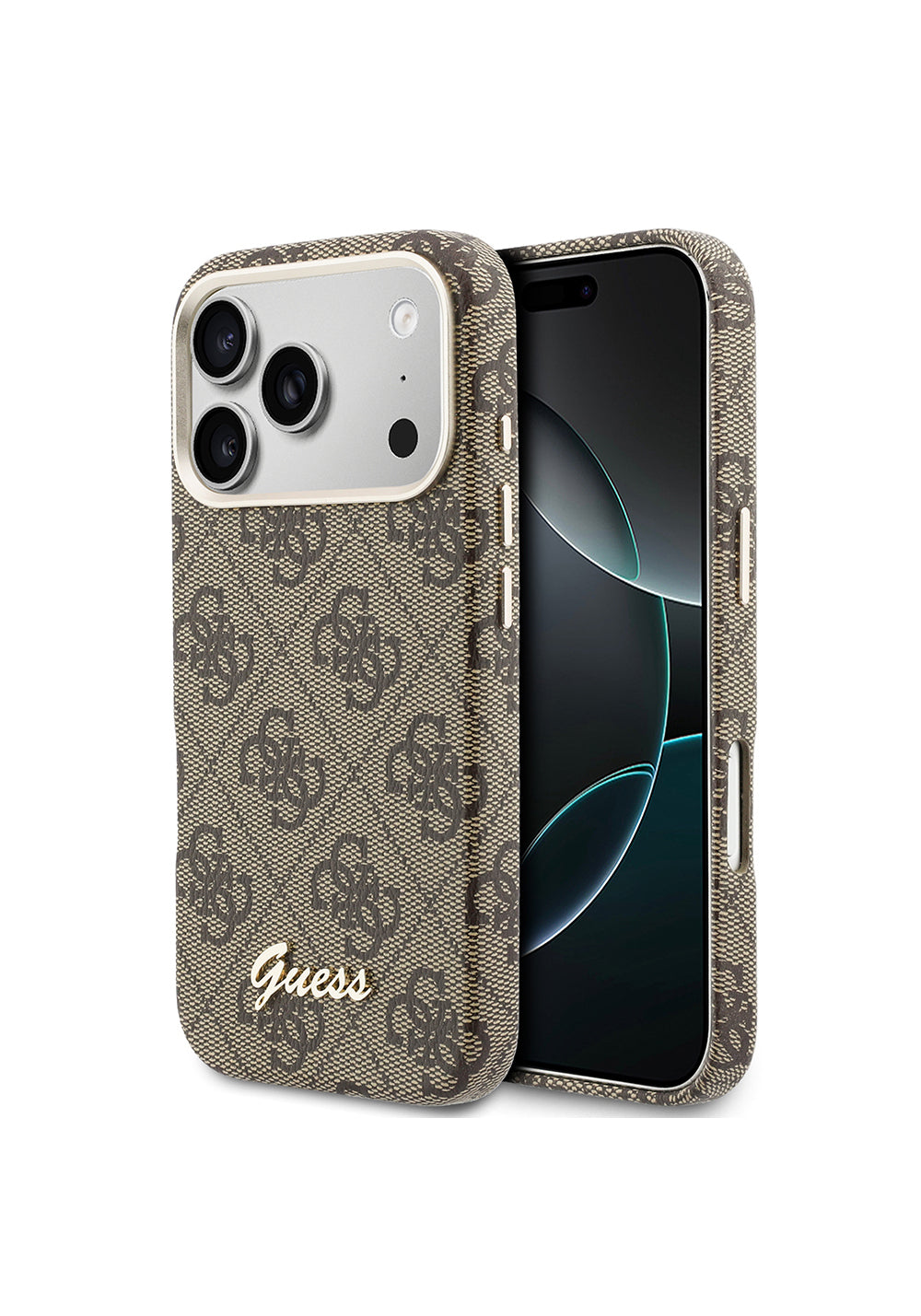 Apple iPhone 17 Pro Kılıf Guess Orijinal Lisanslı Manyetik Şarj Uyumlu Script Yazı Logolu 4G Desenli Kapak
