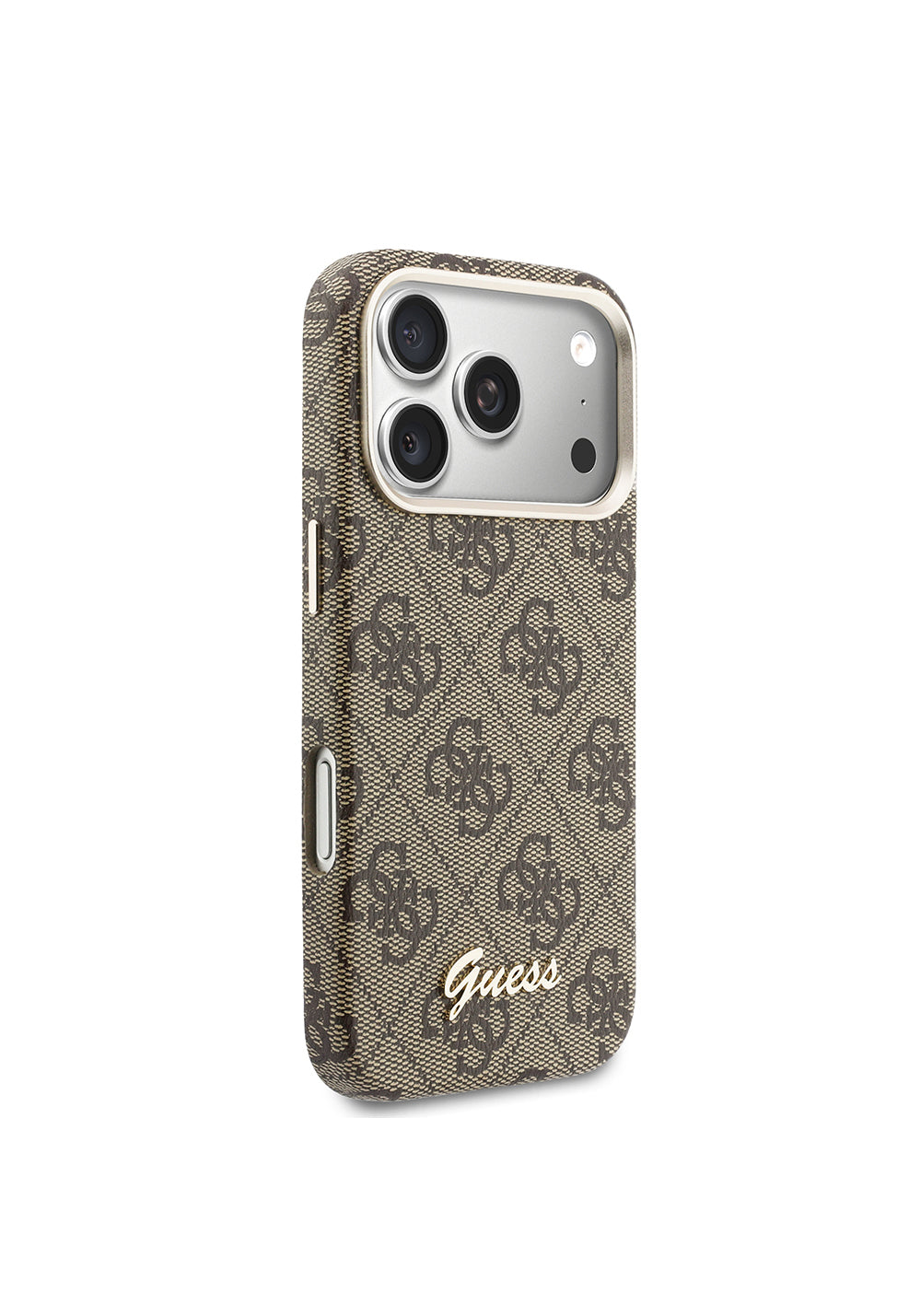 Apple iPhone 17 Pro Kılıf Guess Orijinal Lisanslı Manyetik Şarj Uyumlu Script Yazı Logolu 4G Desenli Kapak
