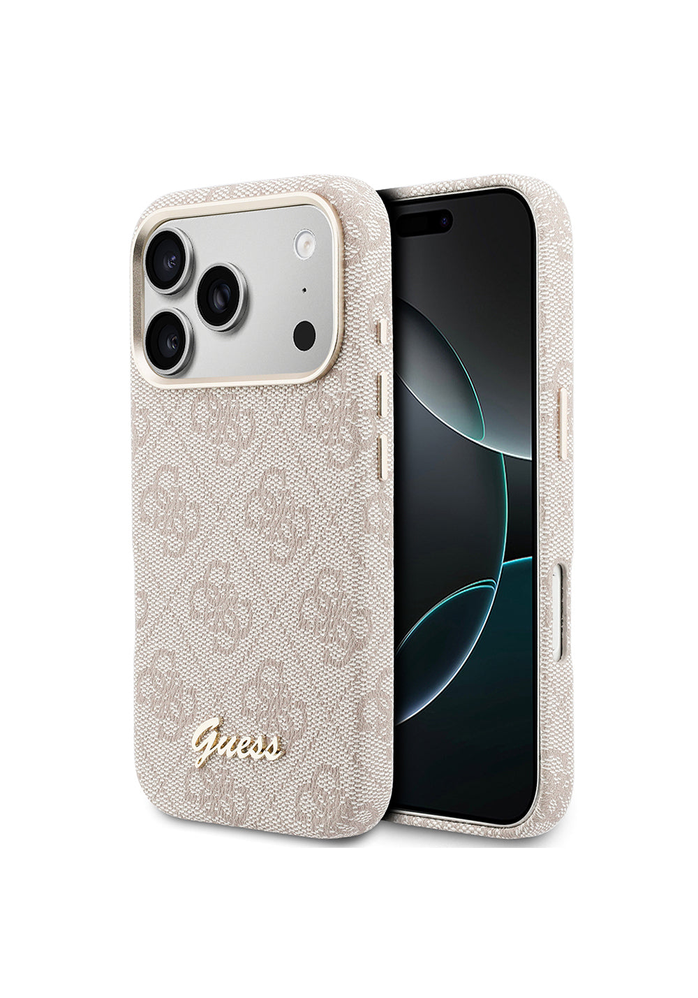 Apple iPhone 17 Pro Kılıf Guess Orijinal Lisanslı Manyetik Şarj Uyumlu Script Yazı Logolu 4G Desenli Kapak