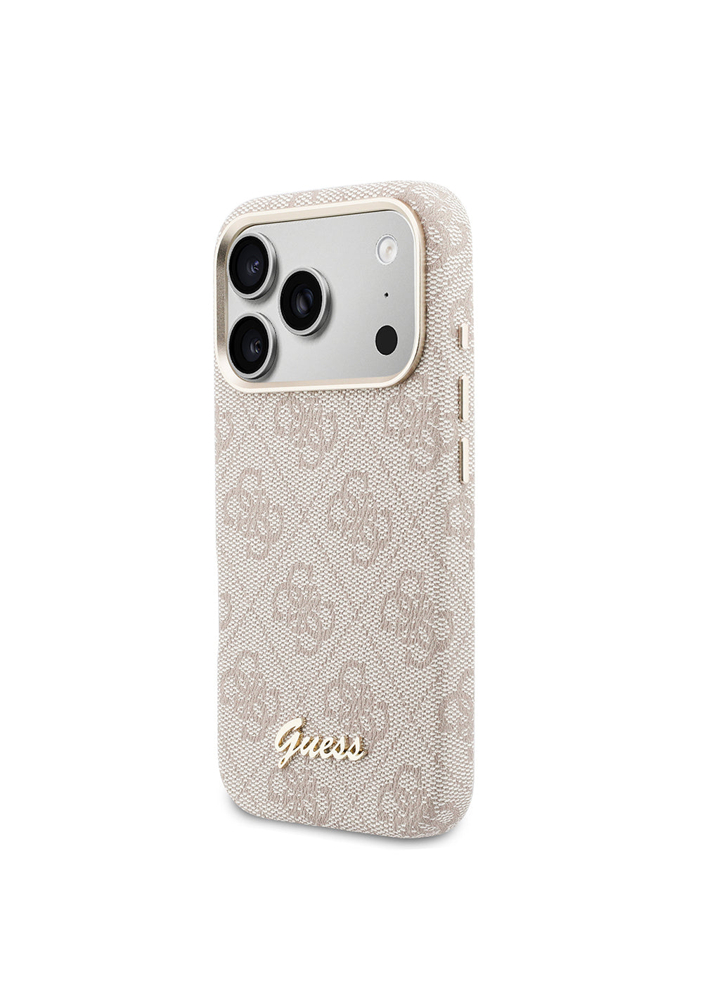 Apple iPhone 17 Pro Kılıf Guess Orijinal Lisanslı Manyetik Şarj Uyumlu Script Yazı Logolu 4G Desenli Kapak