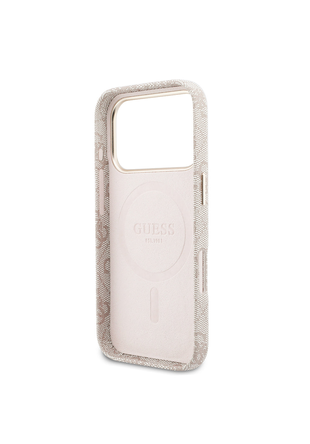 Apple iPhone 17 Pro Kılıf Guess Orijinal Lisanslı Manyetik Şarj Uyumlu Script Yazı Logolu 4G Desenli Kapak