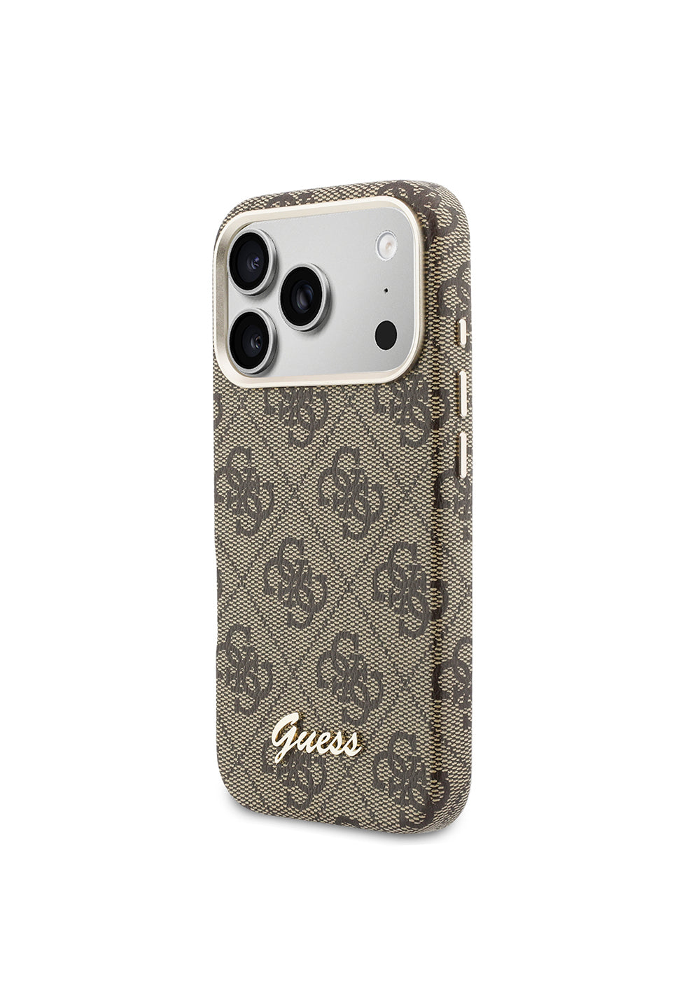 Apple iPhone 17 Pro Max Kılıf Guess Orijinal Lisanslı Manyetik Şarj Uyumlu Script Yazı Logolu 4G Desenli Kapak