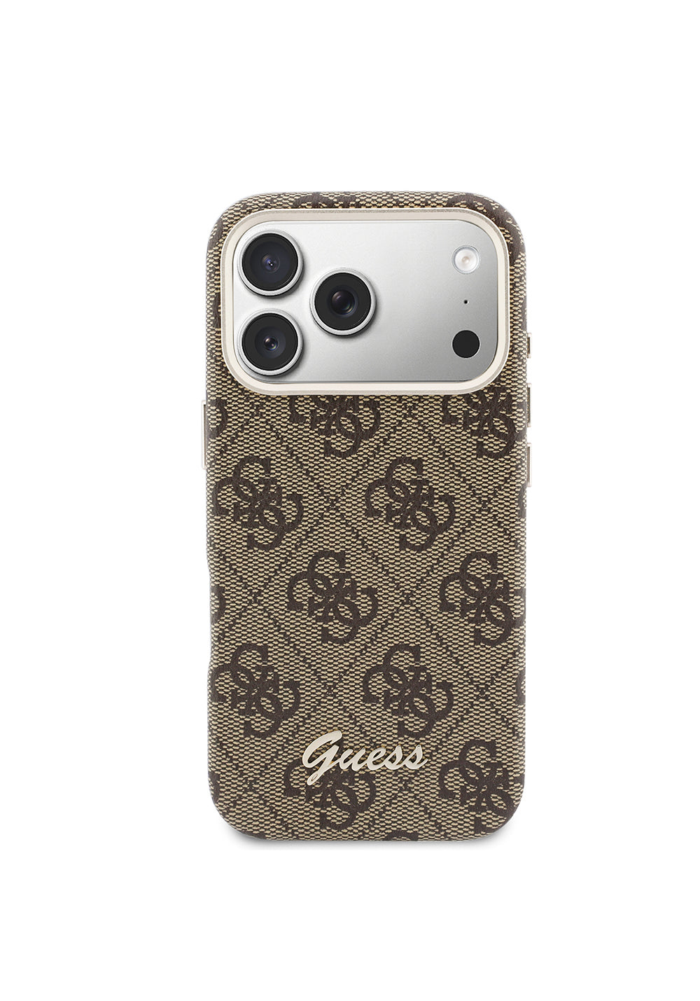 Apple iPhone 17 Pro Max Kılıf Guess Orijinal Lisanslı Manyetik Şarj Uyumlu Script Yazı Logolu 4G Desenli Kapak