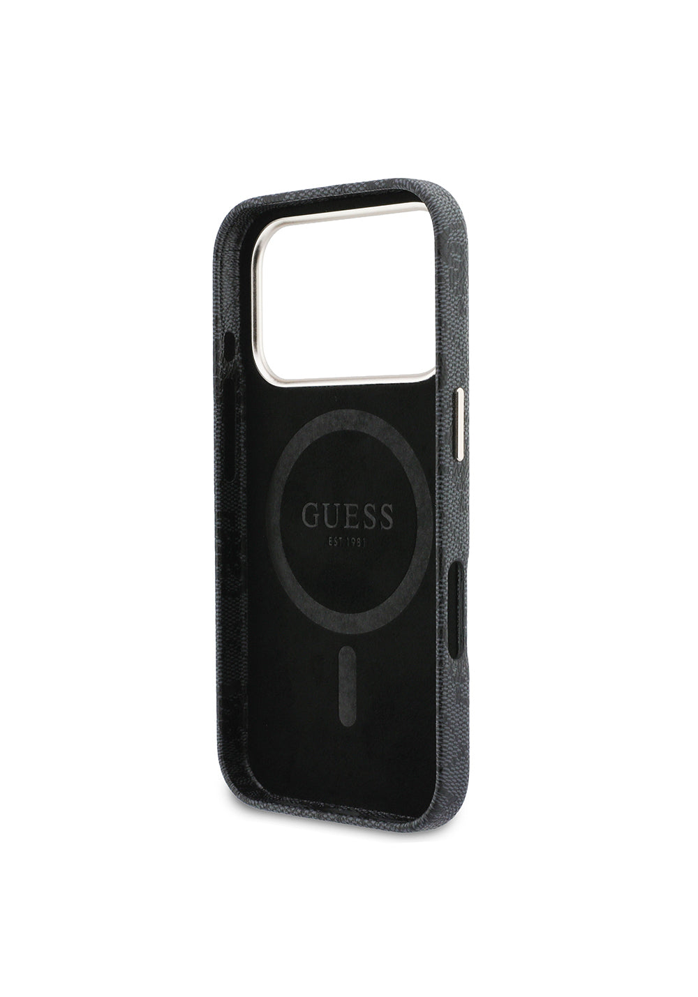 Apple iPhone 17 Pro Max Kılıf Guess Orijinal Lisanslı Manyetik Şarj Uyumlu Script Yazı Logolu 4G Desenli Kapak