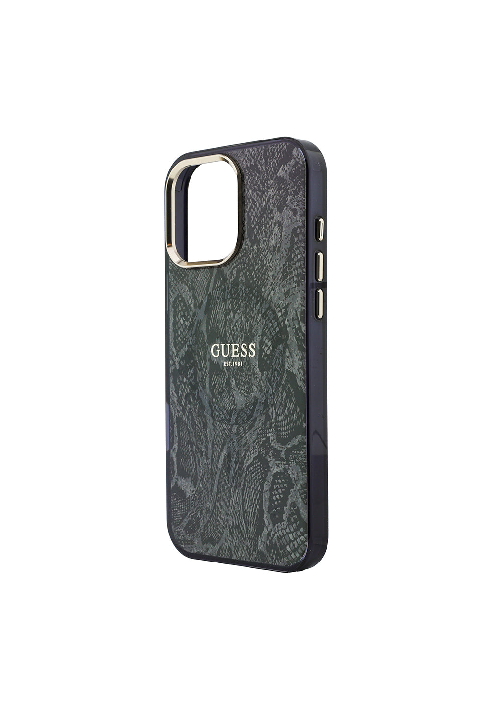 Apple iPhone 16 Pro Max Kılıf Guess Orijinal Lisanslı Manyetik Şarj Uyumlu Yazı Logolu Python Desenli Kapak