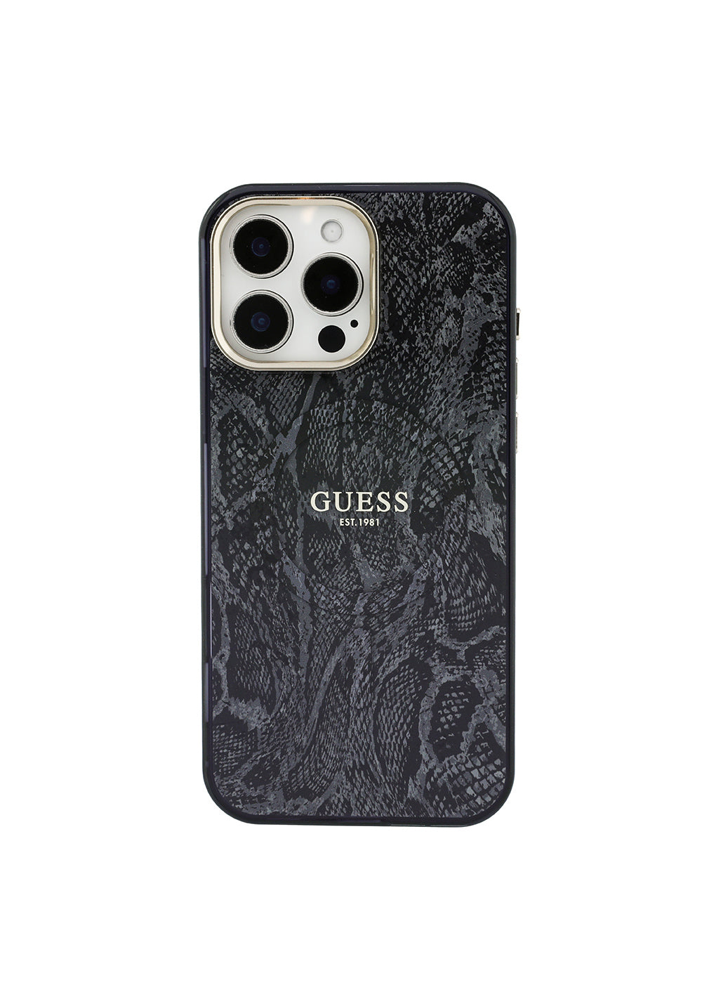 Apple iPhone 16 Pro Max Kılıf Guess Orijinal Lisanslı Manyetik Şarj Uyumlu Yazı Logolu Python Desenli Kapak