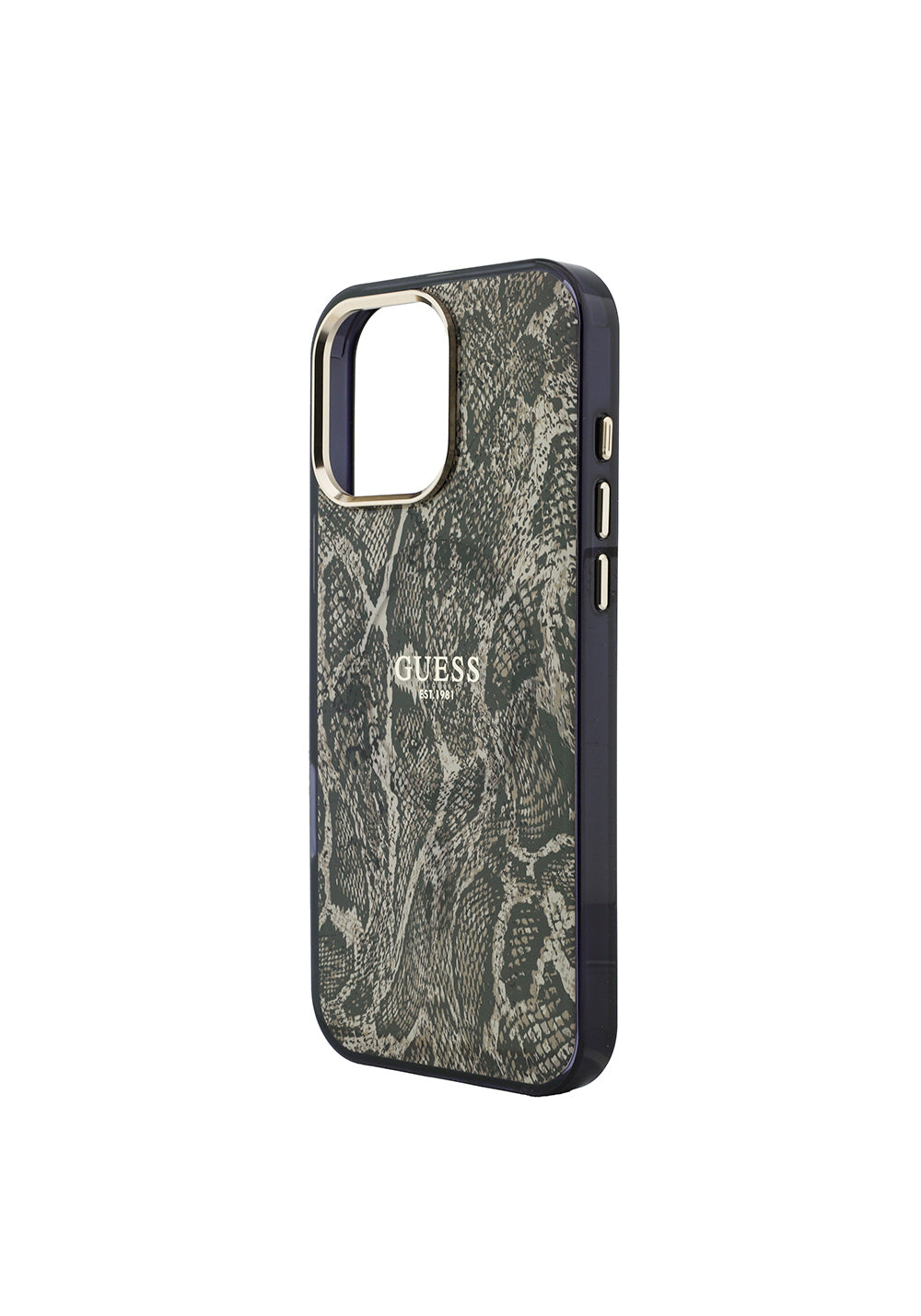 Apple iPhone 16 Pro Max Kılıf Guess Orijinal Lisanslı Manyetik Şarj Uyumlu Yazı Logolu Python Desenli Kapak