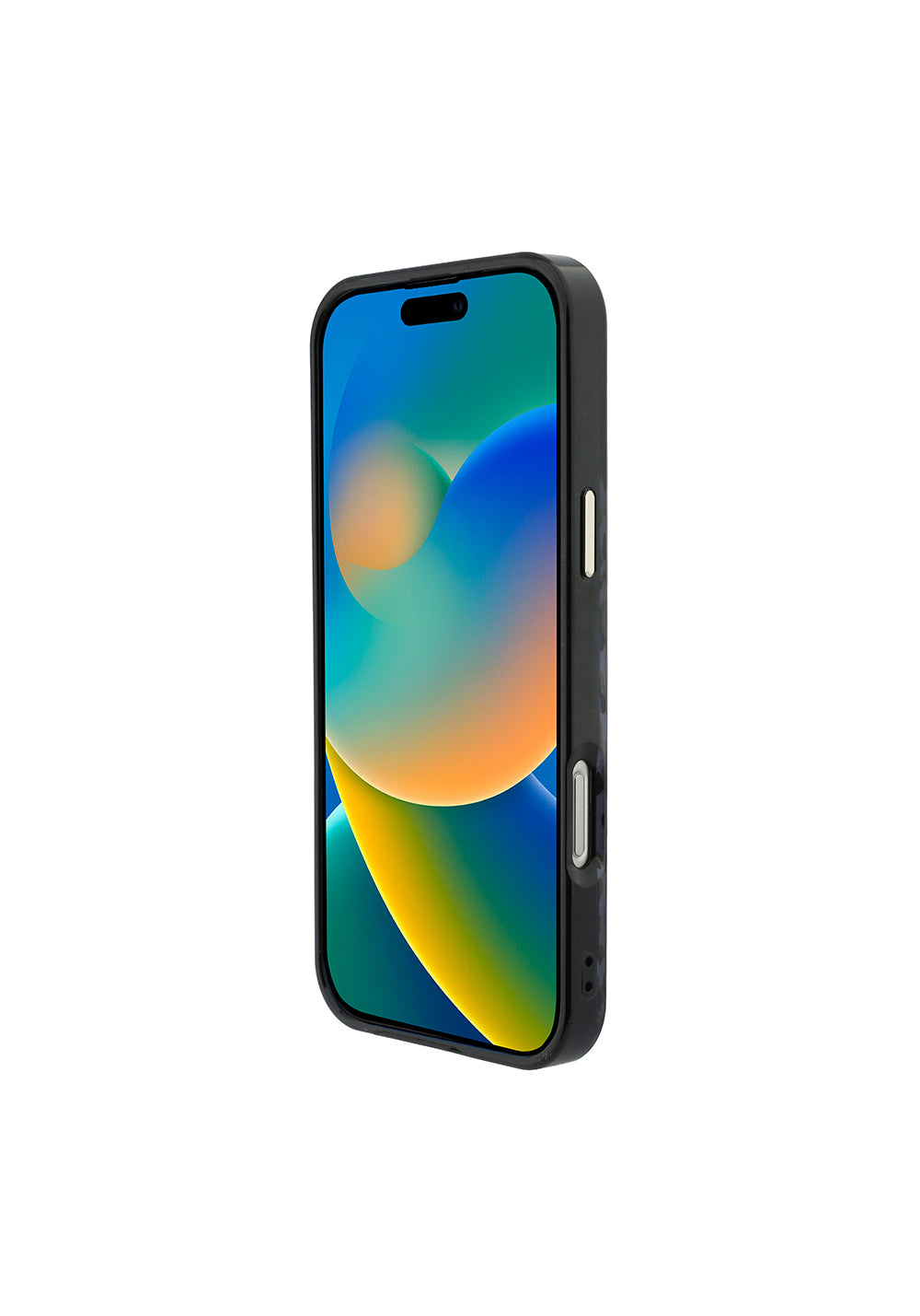 Apple iPhone 16 Pro Max Kılıf Guess Orijinal Lisanslı Manyetik Şarj Uyumlu Üçgen Logolu Simli Leopar Desenli Kapak