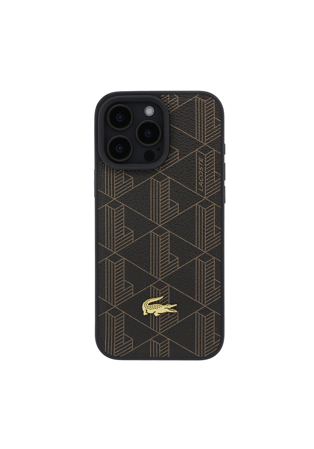 Apple iPhone 16 Pro Max Kılıf Lacoste Orijinal Lisanslı Manyetik Şarj Uyumlu PU Deri Tasarımlı Kartlıklı Karışık Monogram Desenli Kapak