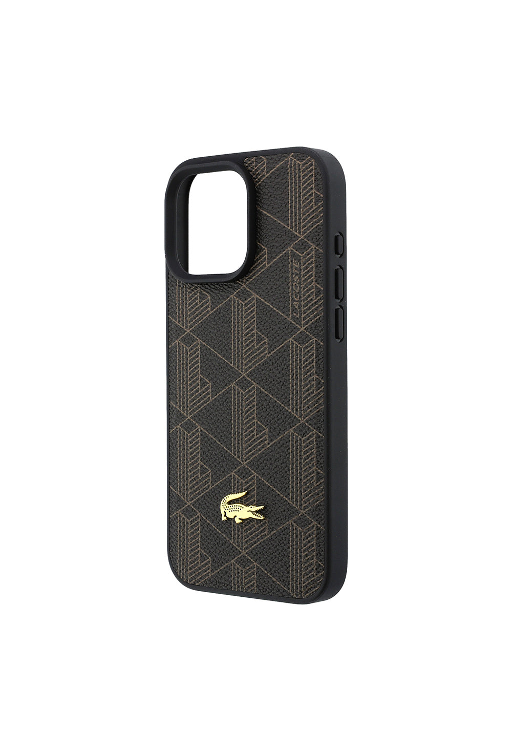 Apple iPhone 16 Pro Max Kılıf Lacoste Orijinal Lisanslı Manyetik Şarj Uyumlu PU Deri Tasarımlı Kartlıklı Karışık Monogram Desenli Kapak