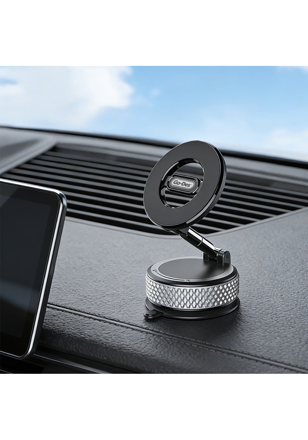 Go Des GD-HD243 360 Derece Dönebilen Vakum Özellikli Magnetik Telefon Tutucu