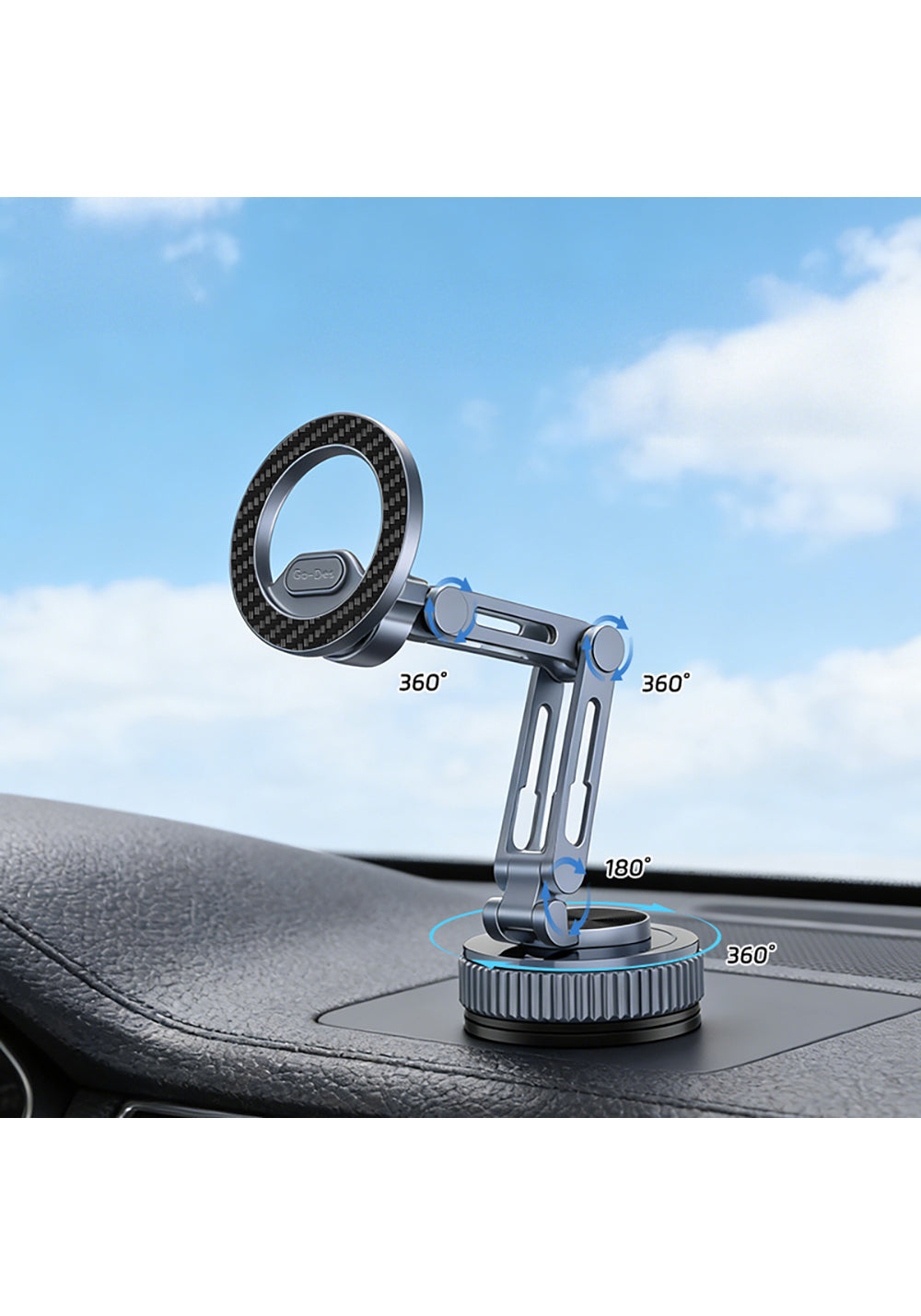 Go Des GD-HD246 Vakumlu Tasarım 360 Derece Dönebilen Magnetik Araç İçi Telefon Tutucu
