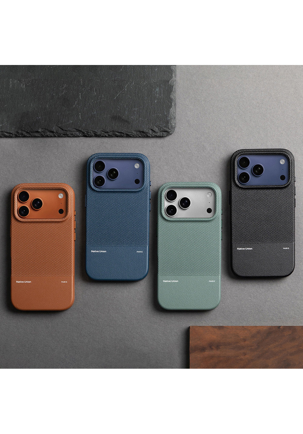 Apple iPhone 17 Pro Kılıf Manyetik Şarj Uyumlu Deri Dokulu Native Union RE Classic Serisi Kapak