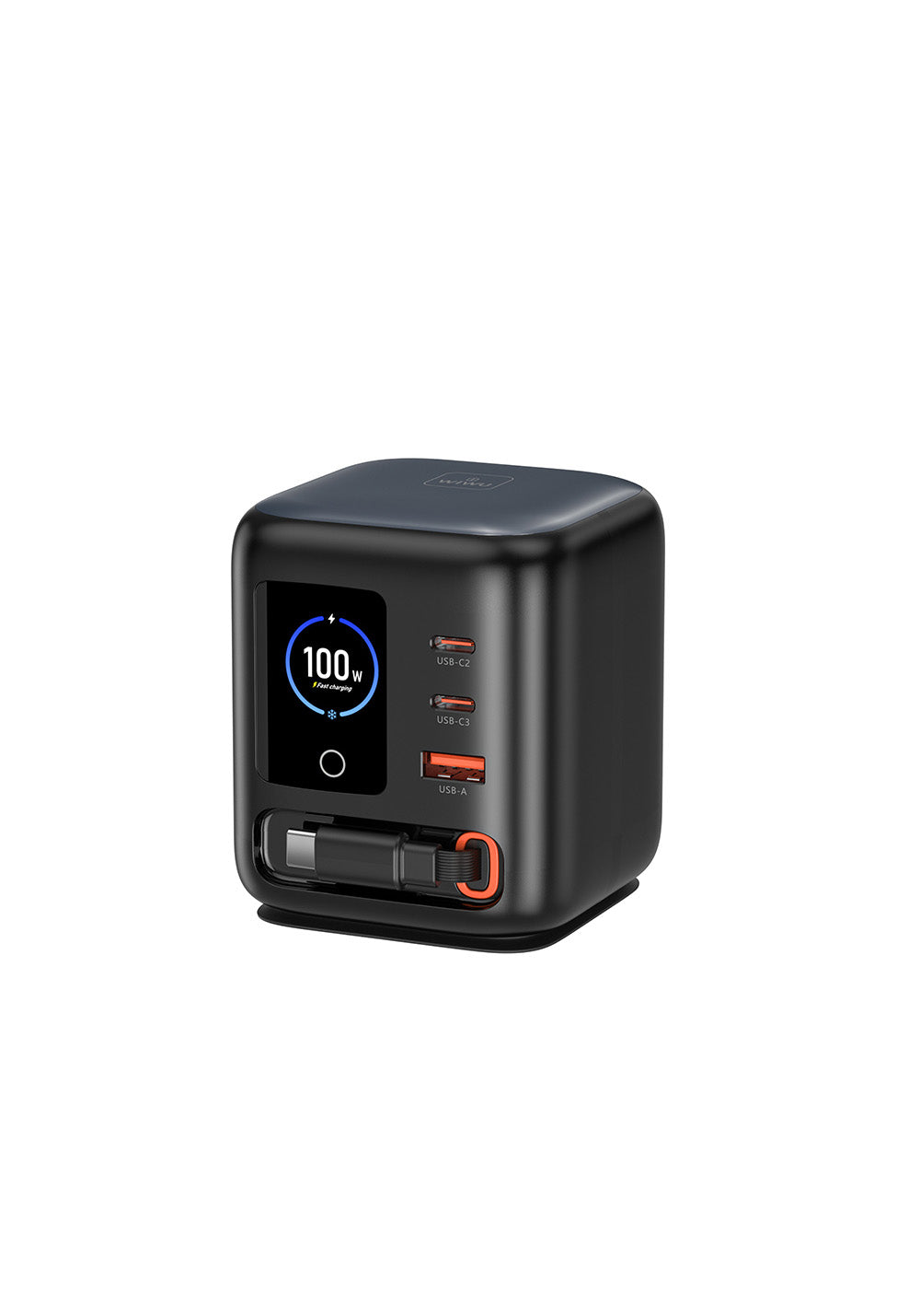 Wiwu Wi-G039 GaN Teknolojili Type-C Kablolu 4 Portlu Masaüstü Şarj İstasyonu 100W