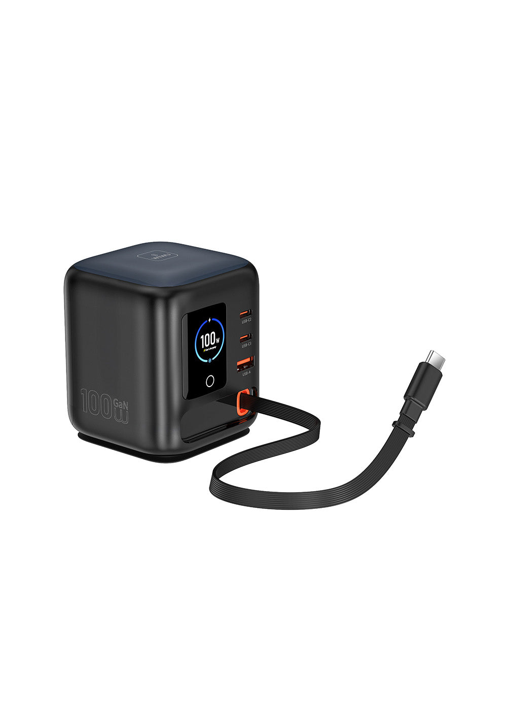 Wiwu Wi-G039 GaN Teknolojili Type-C Kablolu 4 Portlu Masaüstü Şarj İstasyonu 100W