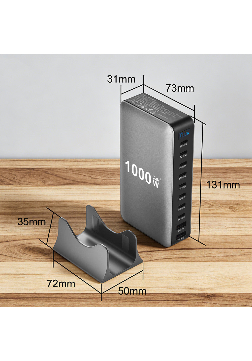 Go Des GD-B961 GaN Teknolojili 10 Portlu Masaüstü Şarj İstasyonu 1000W