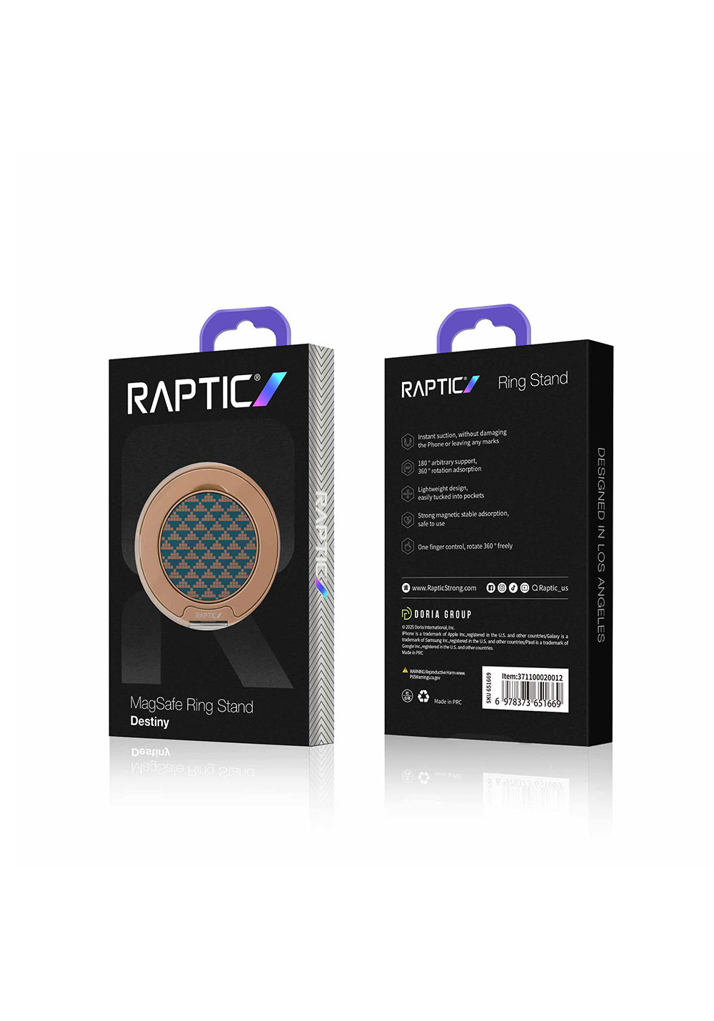 Raptic FreeFlow Destiny Serisi 360 Derece Dönebilen Magnetik Ring Stand Telefon Tutucu