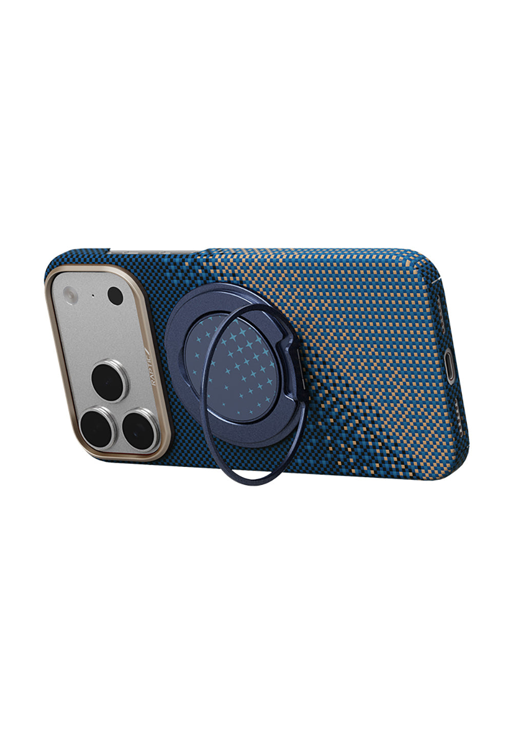 Apple iPhone 17 Pro Max Kılıf Raptic 2in1 Bundle Kit Aramid Skin Serenity Serisi Stand ve Karbon Kapak