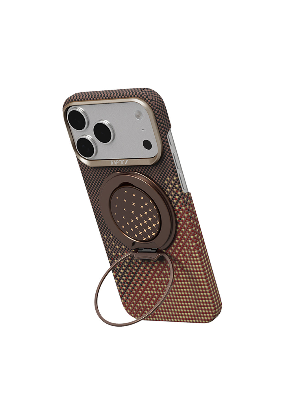 Apple iPhone 17 Pro Max Kılıf Raptic 2in1 Bundle Kit Aramid Skin Serenity Serisi Stand ve Karbon Kapak
