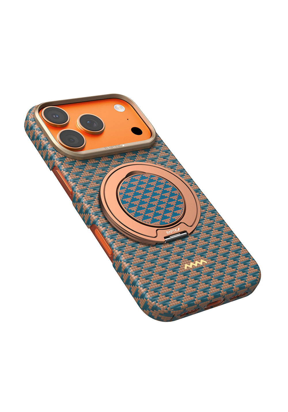 Apple iPhone 17 Pro Max Kılıf Raptic 2in1 Bundle Kit Aramid Skin Destiny Serisi Stand ve Karbon Kapak