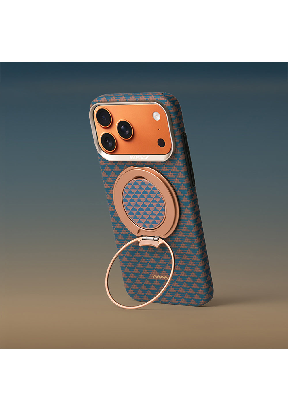 Apple iPhone 17 Pro Max Kılıf Raptic 2in1 Bundle Kit Aramid Skin Destiny Serisi Stand ve Karbon Kapak