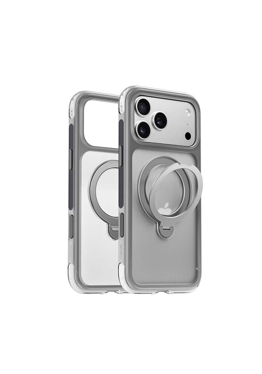 Apple iPhone 17 Pro Max Kılıf Wiwu AS-203 AeroShield Ultra Serisi Manyetik Şarj Uyumlu Airbag Tasarımlı Standlı Kapak