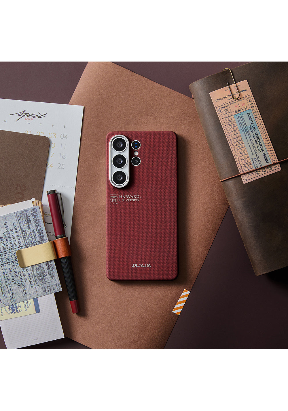 Galaxy S26 Ultra Kılıf Manyetik Şarj Uyumlu Aramid Karbon Fiber Pitaka Harvard University Serisi Kapak