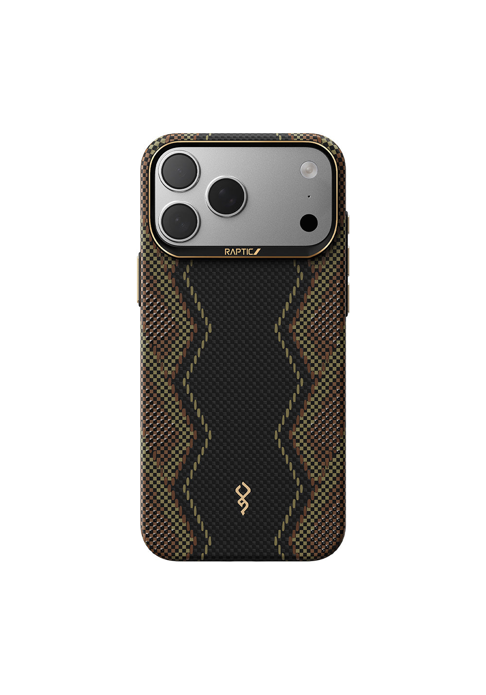 Apple iPhone 17 Pro Kılıf Manyetik Şarj Uyumlu Raptic Aramid Skin Scepter Serisi Karbon Kapak