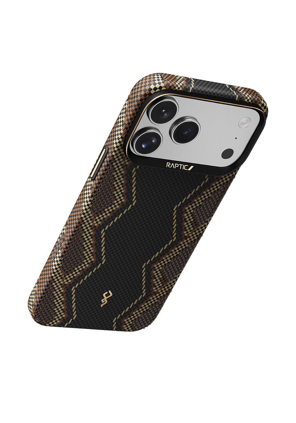 Apple iPhone 17 Pro Kılıf Manyetik Şarj Uyumlu Raptic Aramid Skin Scepter Serisi Karbon Kapak