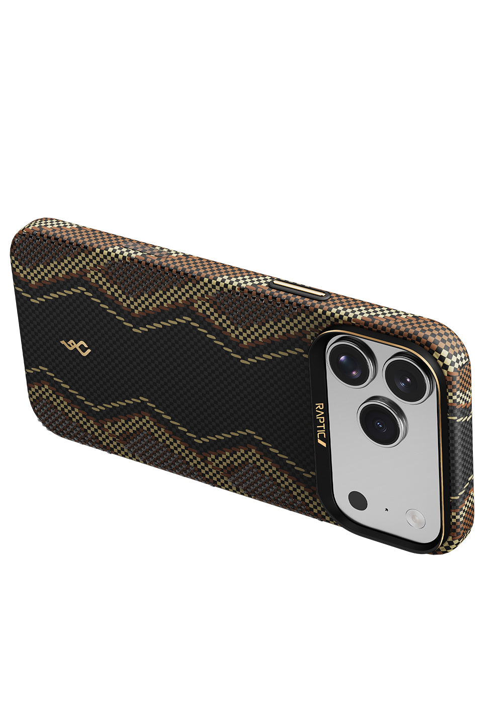Apple iPhone 17 Pro Kılıf Manyetik Şarj Uyumlu Raptic Aramid Skin Scepter Serisi Karbon Kapak