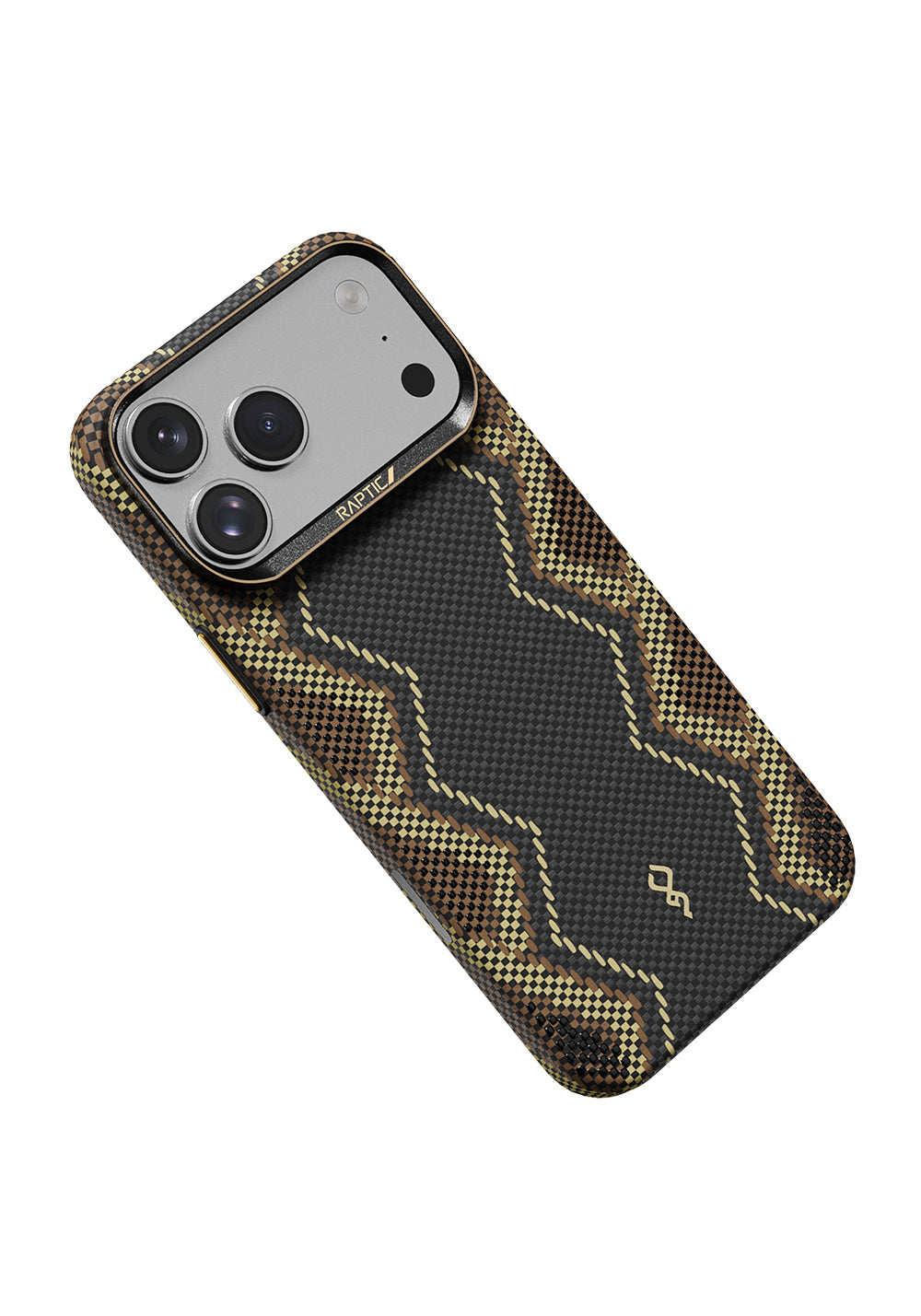 Apple iPhone 17 Pro Kılıf Manyetik Şarj Uyumlu Raptic Aramid Skin Scepter Serisi Karbon Kapak