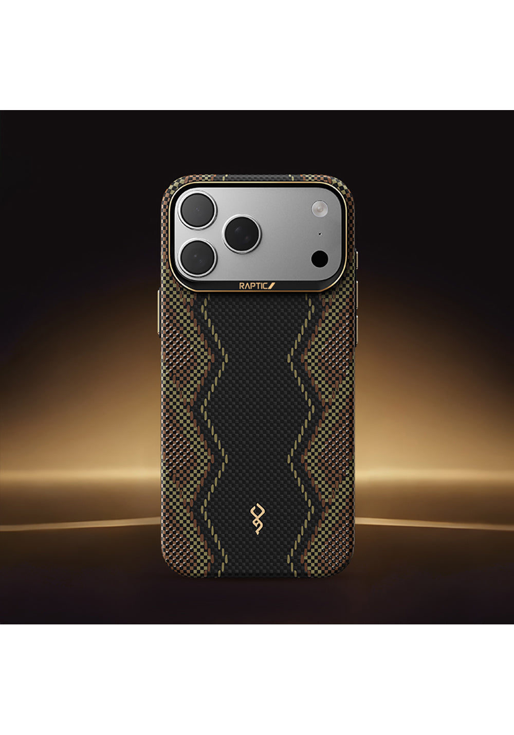 Apple iPhone 17 Pro Kılıf Manyetik Şarj Uyumlu Raptic Aramid Skin Scepter Serisi Karbon Kapak