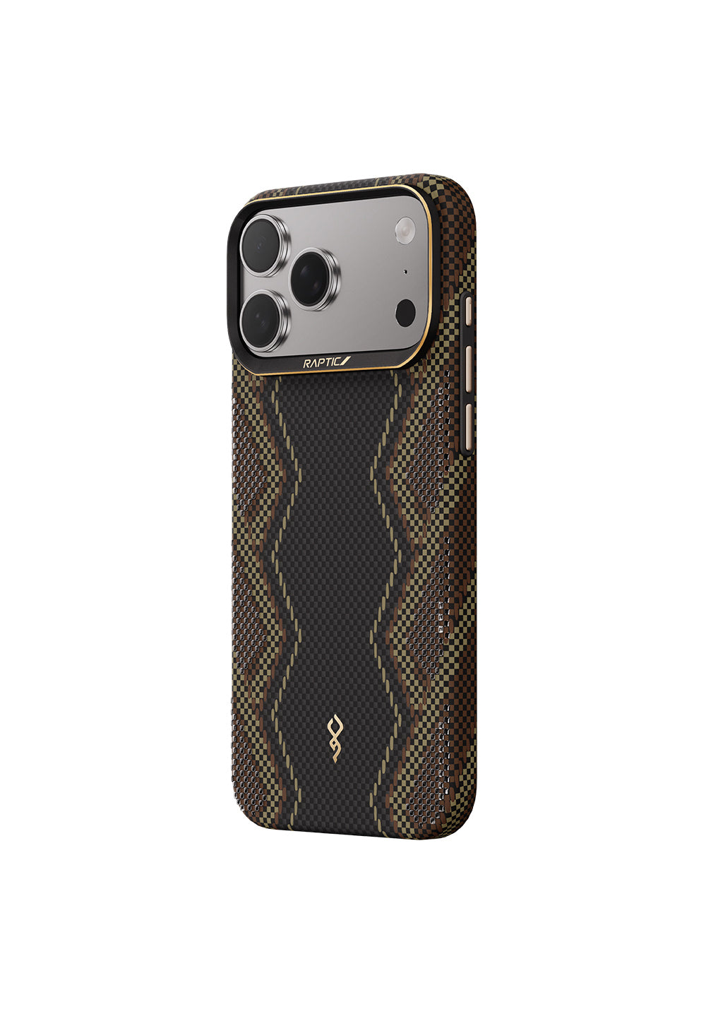 Apple iPhone 17 Pro Max Kılıf Manyetik Şarj Uyumlu Raptic Aramid Skin Scepter Serisi Karbon Kapak