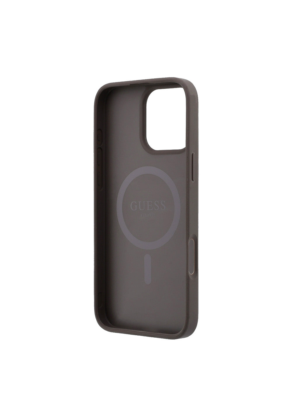 Apple iPhone 16 Pro Max Kılıf Guess Orijinal Lisanslı M-safe Kabartmalı 4G Desenli Yazı Logolu Kapak
