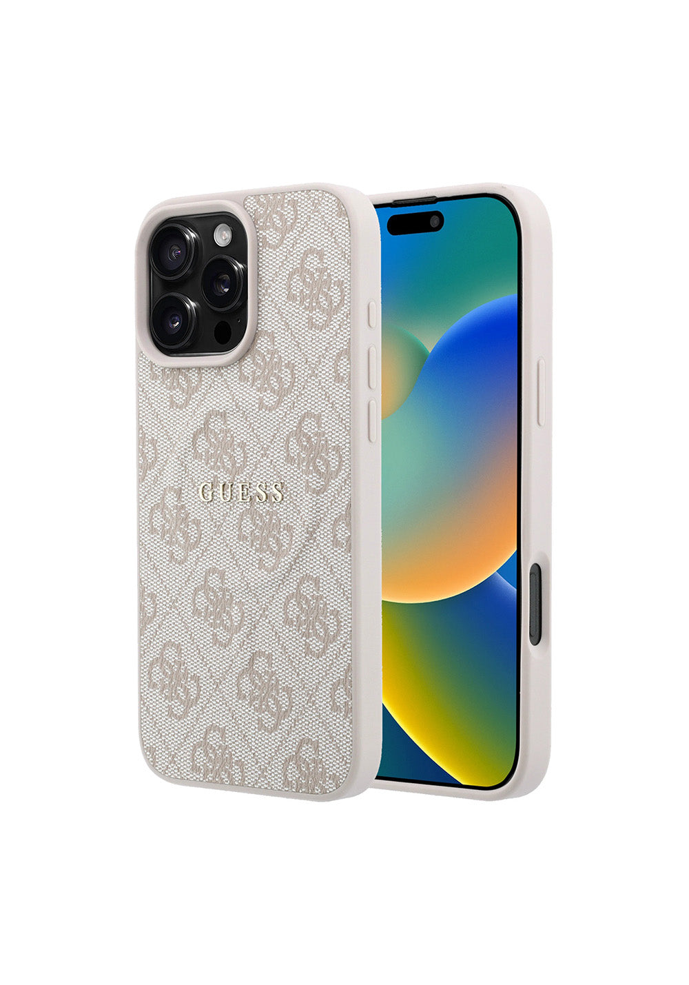 Apple iPhone 16 Pro Max Kılıf Guess Orijinal Lisanslı M-safe Kabartmalı 4G Desenli Yazı Logolu Kapak