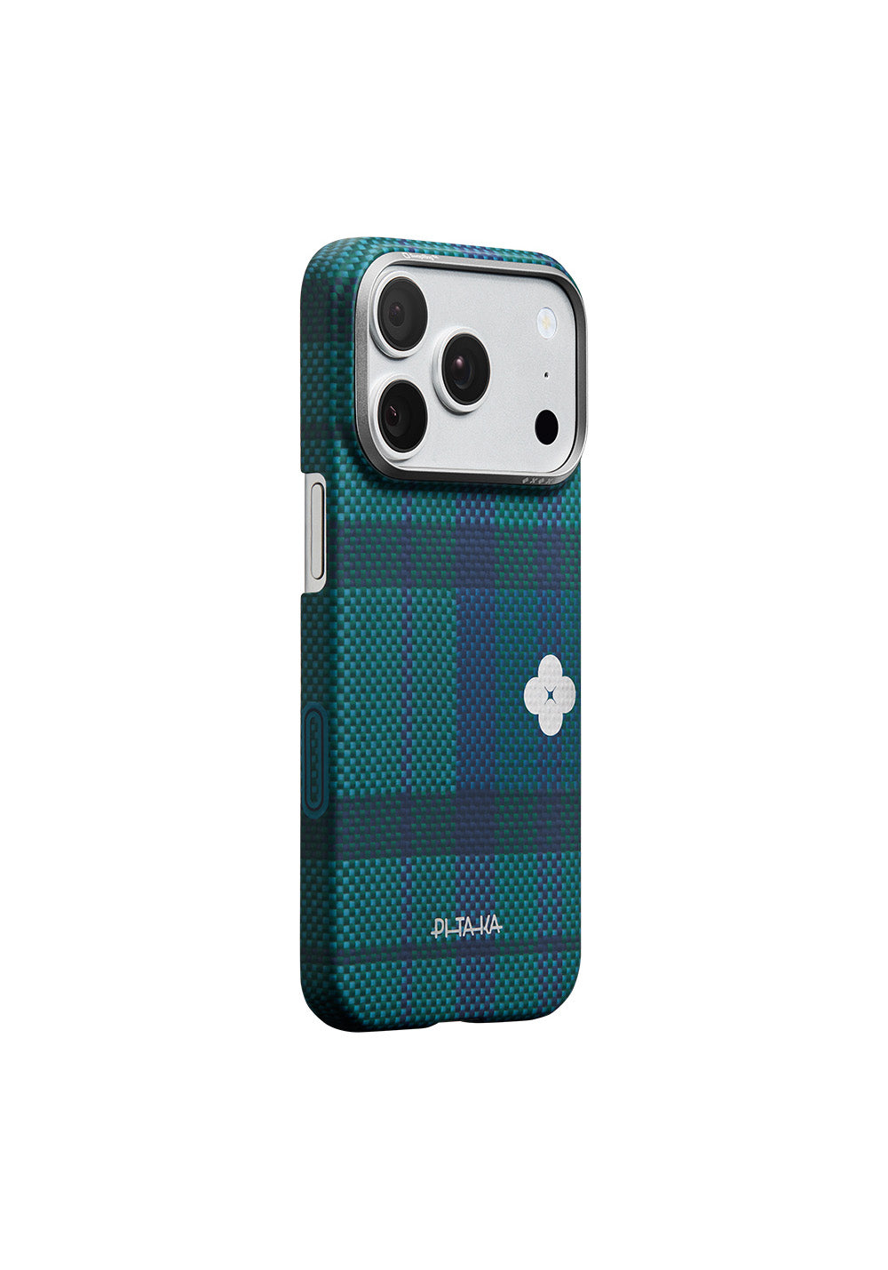 Apple iPhone 17 Pro Kılıf Manyetik Şarj Uyumlu Aramid Karbon Fiber Pitaka Flora in Grid Serisi Kapak