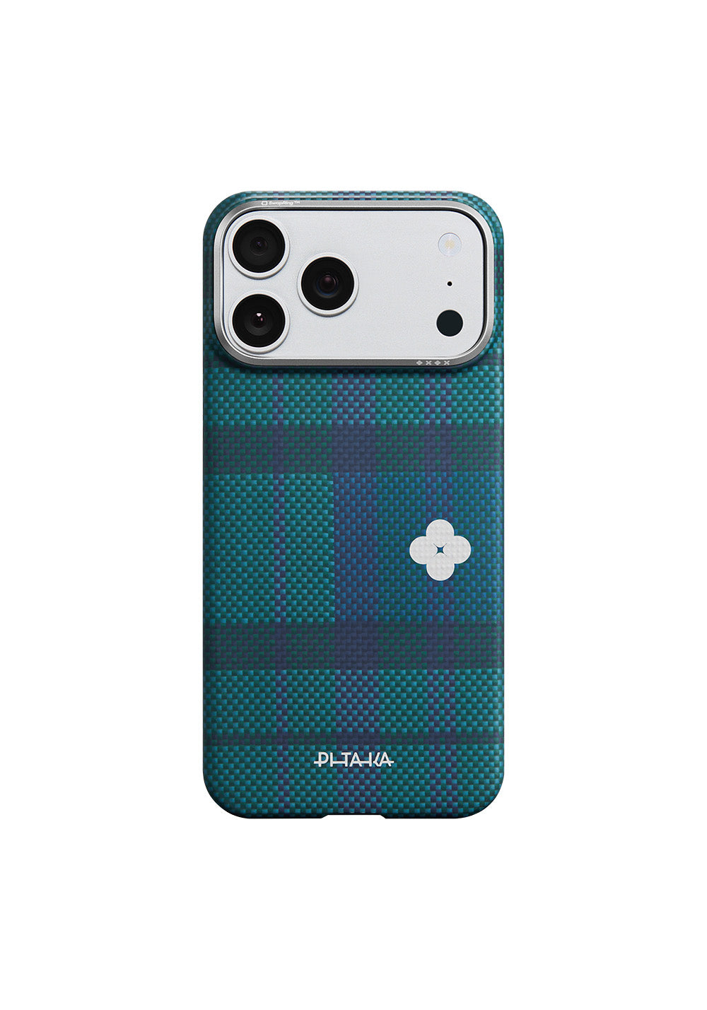Apple iPhone 17 Pro Kılıf Manyetik Şarj Uyumlu Aramid Karbon Fiber Pitaka Flora in Grid Serisi Kapak