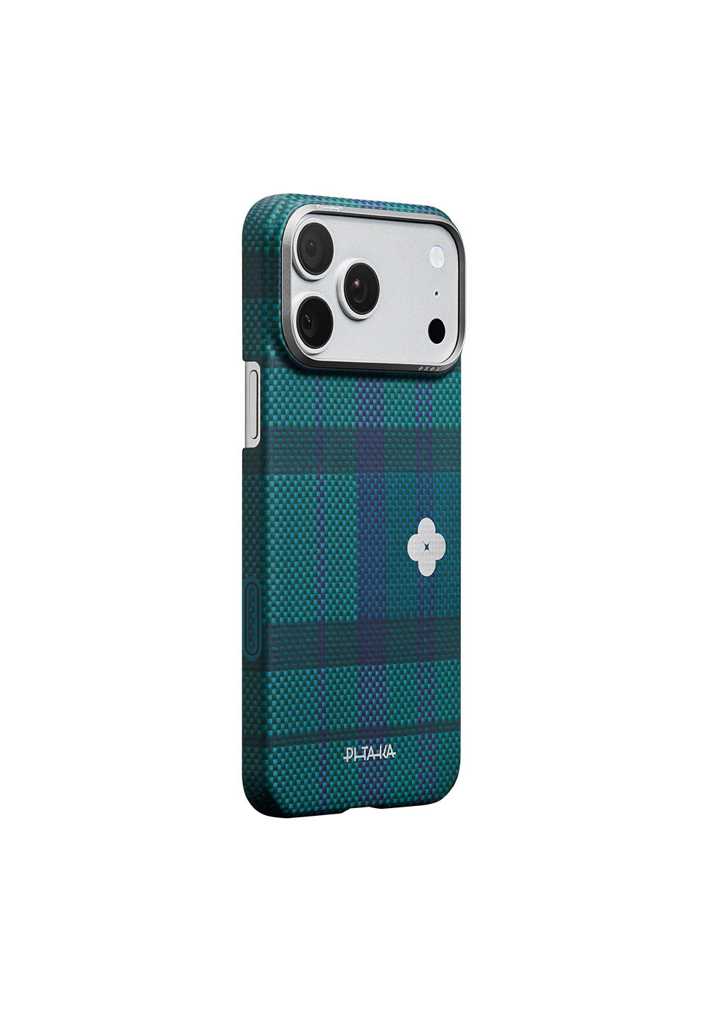 Apple iPhone 17 Pro Kılıf Manyetik Şarj Uyumlu Aramid Karbon Fiber Pitaka Flora in Grid Serisi Kapak