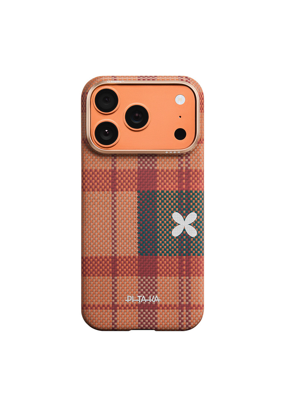 Apple iPhone 17 Pro Kılıf Manyetik Şarj Uyumlu Aramid Karbon Fiber Pitaka Flora in Grid Serisi Kapak
