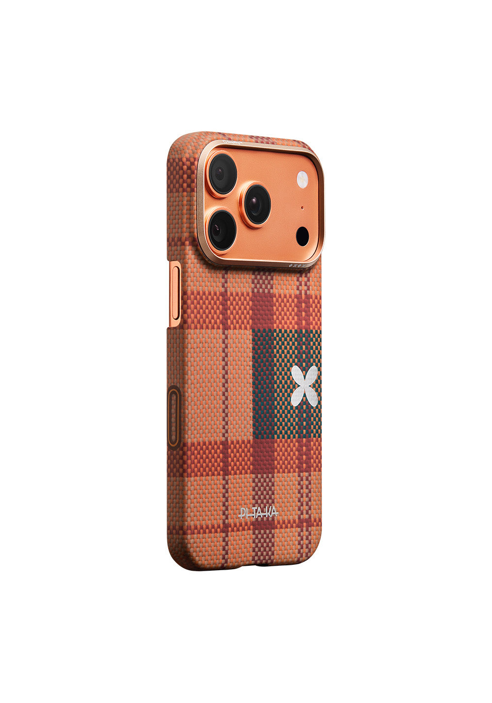 Apple iPhone 17 Pro Kılıf Manyetik Şarj Uyumlu Aramid Karbon Fiber Pitaka Flora in Grid Serisi Kapak
